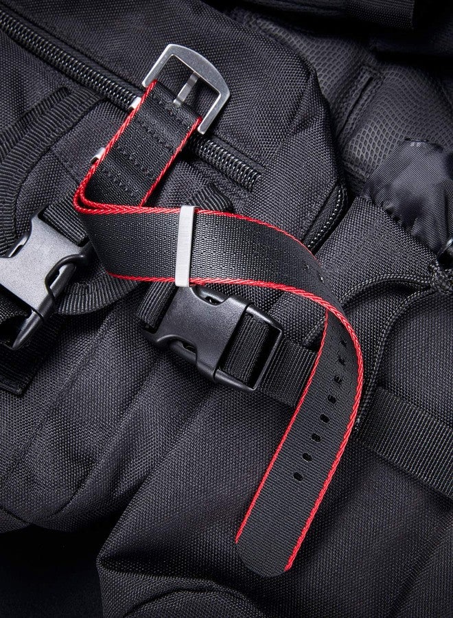 BINLUN Nylon Watch Straps Thick G10 Premium Ballistic Multicolor Replacement Watch Bands with Silver/Black Stainless Steel Buckle for Men Women 18mm 20mm 22mm 24mm（Red Edge，22mm） - Image 3
