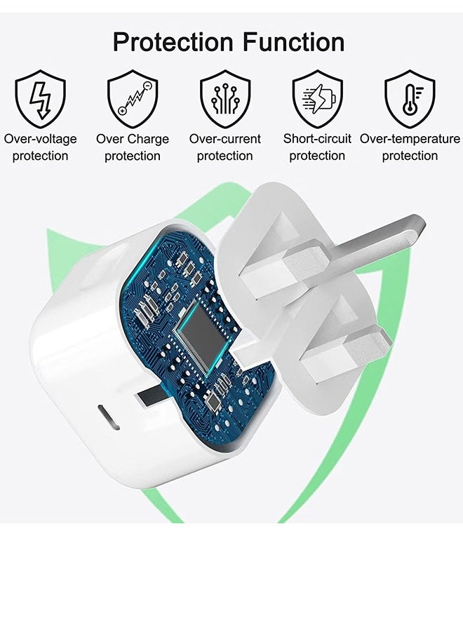 Haidue - iPhone 20W Fast Charger | USB C Wall Fast Charger with 1m USB C to Lightning Cable Compatible with iPhone 13/13 Pro/13 Pro Max/13/12/SE2020/11/XR/XS Max/X/iPad - Image 1