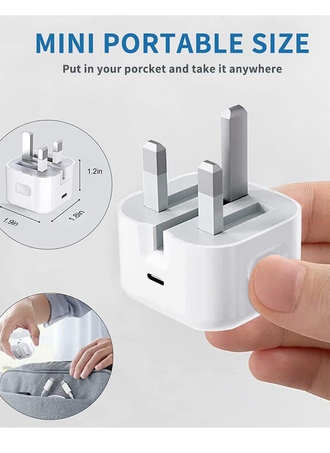 Haidue - iPhone 20W Fast Charger | USB C Wall Fast Charger with 1m USB C to Lightning Cable Compatible with iPhone 13/13 Pro/13 Pro Max/13/12/SE2020/11/XR/XS Max/X/iPad - Image 1