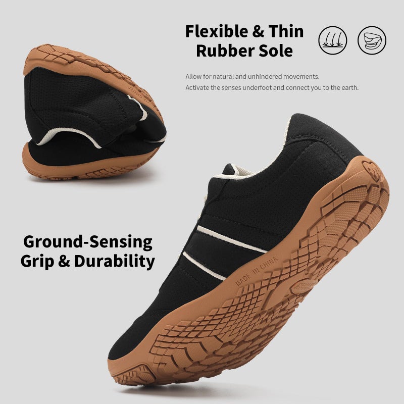 Grand Attack Barefoot Shoes Women,Wide Toe Box Minimalist Zero Drop Walking Shoes Lightweight Cross Training Trail Running Wrestling Weightlifting Fitness Barefoot Gym Sneakers Blackk Size 9 - Image 4