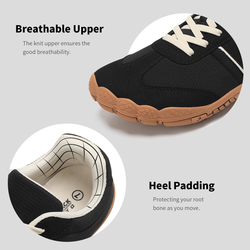 Grand Attack Barefoot Shoes Women,Wide Toe Box Minimalist Zero Drop Walking Shoes Lightweight Cross Training Trail Running Wrestling Weightlifting Fitness Barefoot Gym Sneakers Blackk Size 9 - Image 5