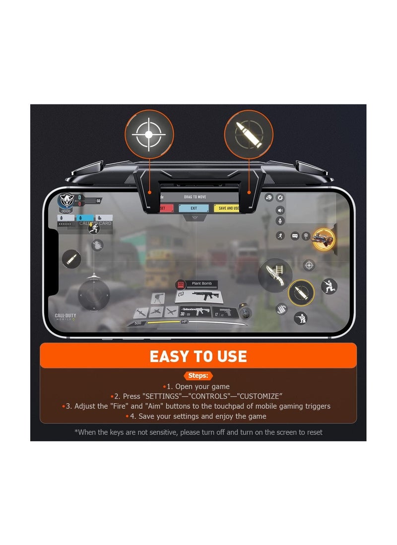 null - RETRACK K21 PUBG Mobile Game Pad Handle Joystick L1 R1 Button - Black - Image 1