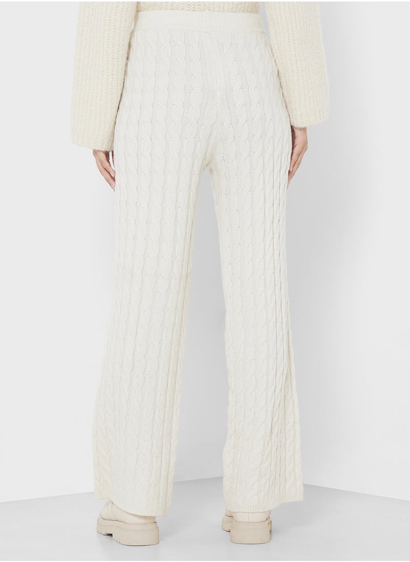 4th & Reckless - Mid Waist Wide Leg Kinitted Pants - Image 1