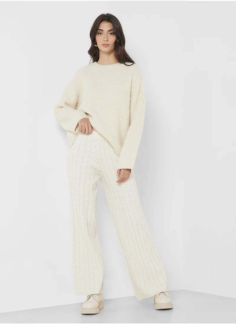 4th & Reckless Mid Waist Wide Leg Kinitted Pants