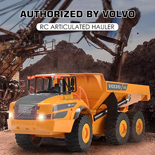 DOUBLE E Volvo RC Dump Truck Toy for Kids, Articulated Hauler, Remote Control Construction Toys Vehicles with Lights, Birthday Gifts Ideas for Boys Age 6 7 8 9 10 Year Old and up - Image 2