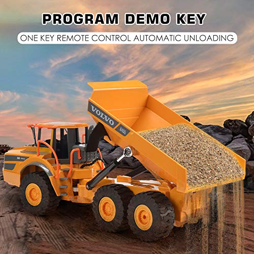 DOUBLE E Volvo RC Dump Truck Toy for Kids, Articulated Hauler, Remote Control Construction Toys Vehicles with Lights, Birthday Gifts Ideas for Boys Age 6 7 8 9 10 Year Old and up - Image 3