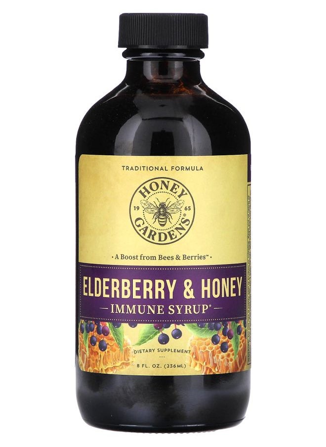 Honey Gardens - Immune Syrup Elderberry & Honey  8 fl oz (236 ml) - Image 1