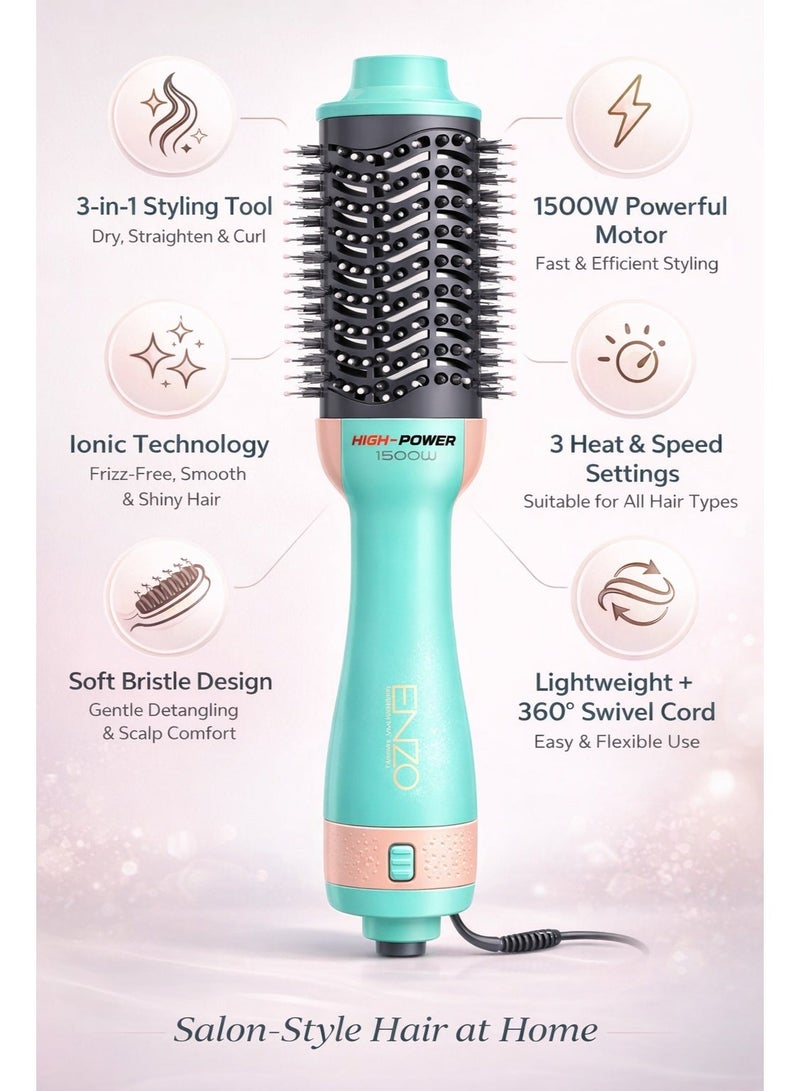 إنزو مشط تصفيف الشعر EN-4134 – جهاز تصفيف أيوني 3-في-1 للتجفيف، الفرد، التمويج وإضافة الحجم - Image 3