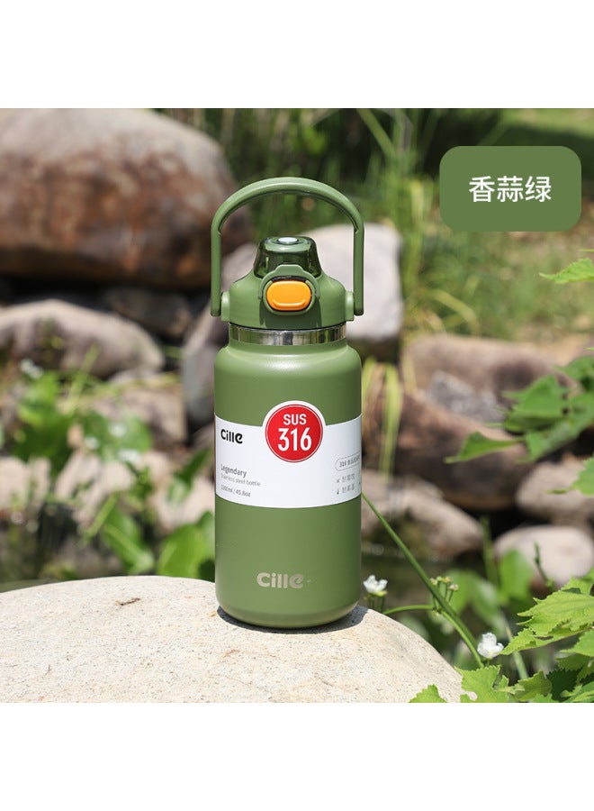 Xile 316 Food-grade Stainless Steel Double Drinking Straw Thermos Cup Yongkang High-looking Large-capacity Sports Water Kettle