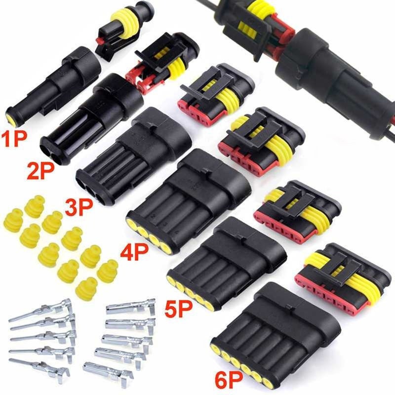 708 Pcs Waterproof Automotive Electrical Connector Terminals Connector Pin Release Key Extractor Tools Set Weather Pack Crimper Tools for Car Truck Motorcycle Boat Marine - Image 4