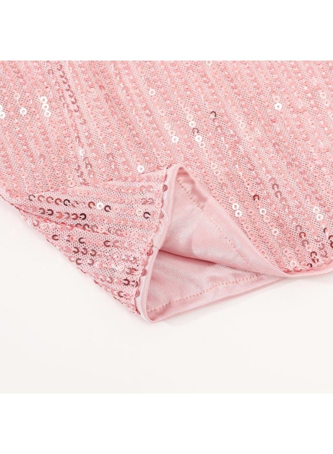 Noomelfish Girls Camisole Sequin Tank Tops Sparkly Glitter Cami Dance Sleeveless Shirt (5-12 Years), Pink, 7-8 Years - Image 4