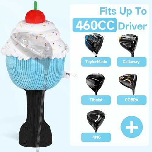 mytag Blue Cake Golf Headcover Funny Driver Head Cover, Soft Cotton-Filled Golf Club Cover for Men Women - Image 3
