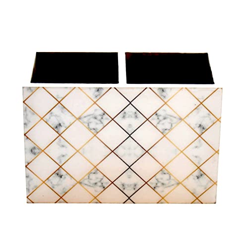 Tranquil Square Handcrafted Premium Finish Glossy Grey Stone Design Two Rack Cutlery Stand Dinning Essentials - Image 4