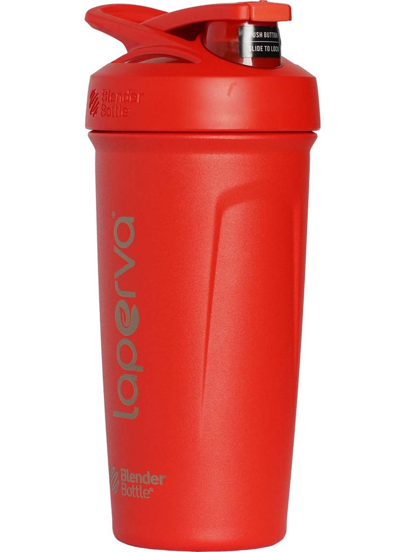 Laperva Blender Bottle Stainless Steel Shaker, Red