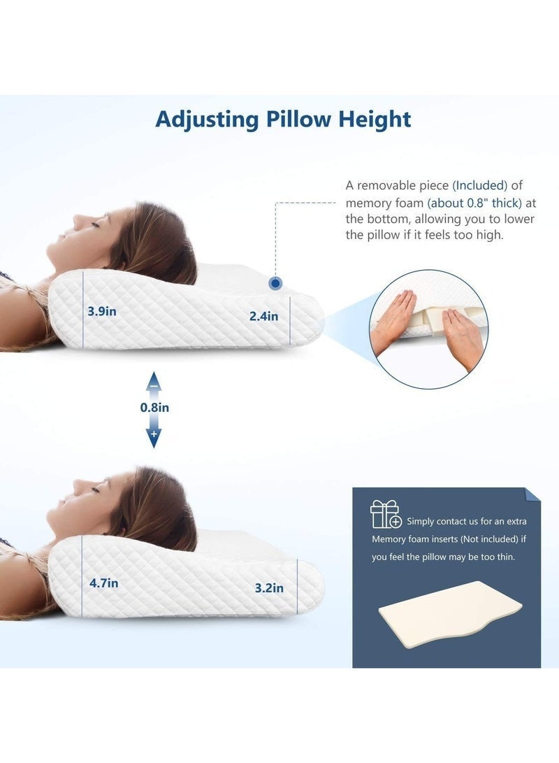 HASHONE Memory Foam Pillow for Neck Pain, Orthopedic Cervical Contour Pillow, Ergonomic Design, Neck and Shoulder Support, Washable Cover, Side Back Stomach Sleepers - Image 4