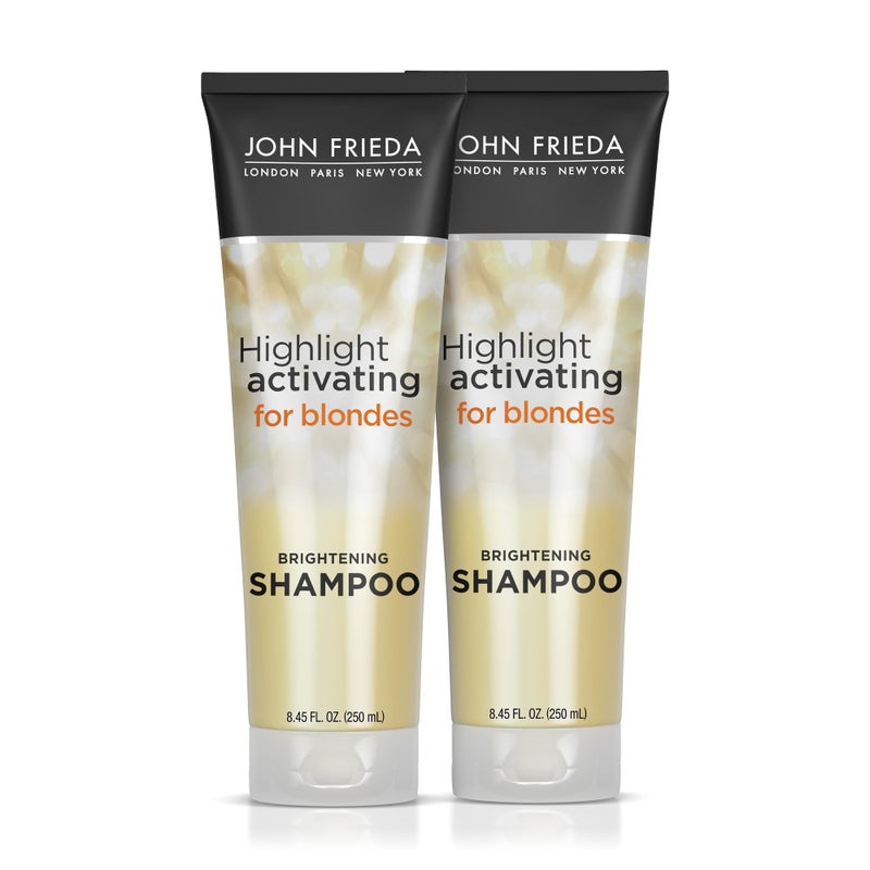 John Frieda Sheer Blonde Highlight Activating Shampoo Brightening Shampoo for Blonde Hair Maintains and Enhances Color Removes Dulling Residue and Instantly Brightens Hair 845 Oz Pack of 2