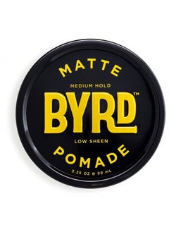 BYRD Hair Matte Pomade - Medium Hold, No Sheen, For All Hair Types, Mineral Oil Free, Paraben Free, Phthalate Free, Sulfate Free, Cruelty Free, Water Based, 3.35oz