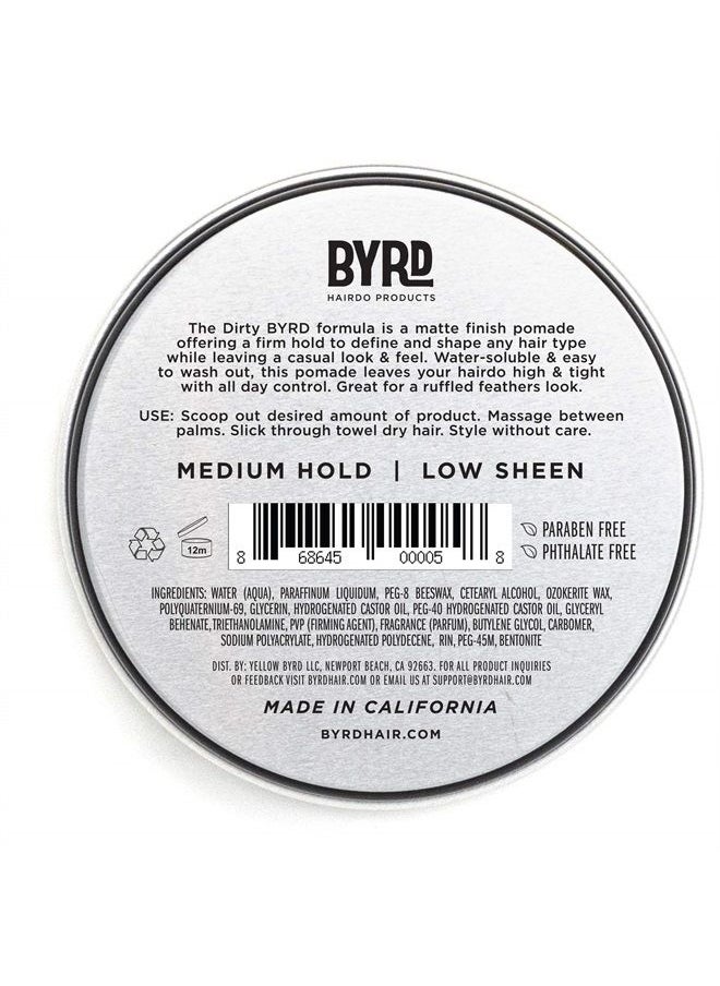 BYRD Hairdo Products - BYRD Hair Matte Pomade - Medium Hold, No Sheen, For All Hair Types, Mineral Oil Free, Paraben Free, Phthalate Free, Sulfate Free, Cruelty Free, Water Based, 3.35oz - Image 1