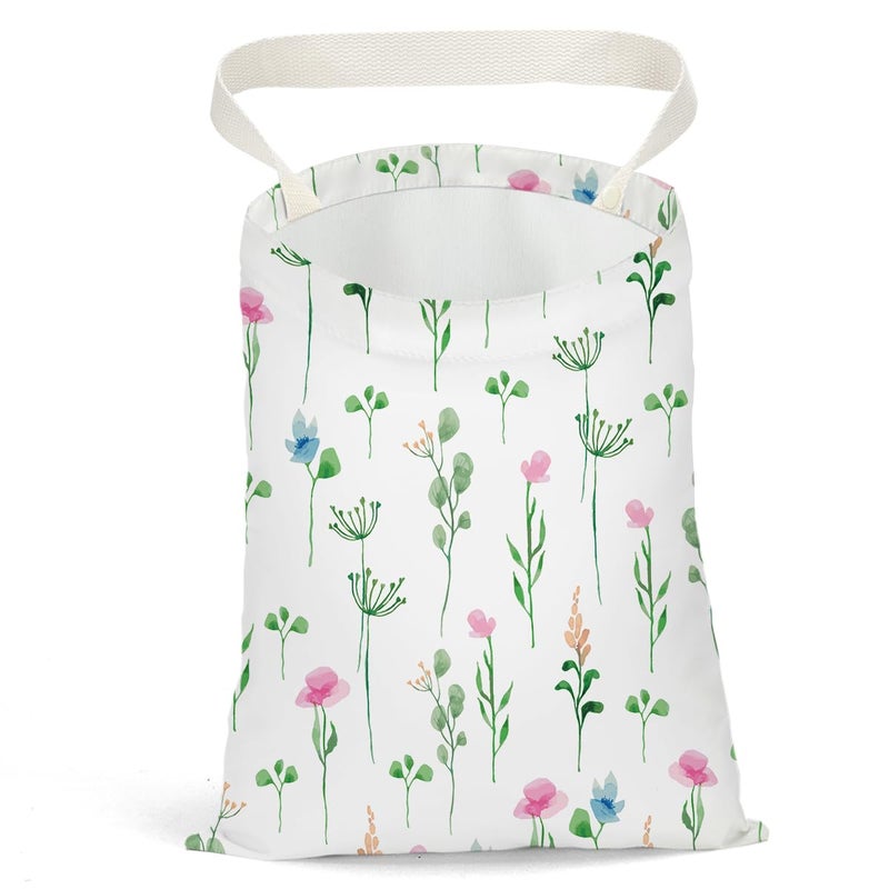 Pykfrhh Car Trash Bag Car Garbage Bag Hanging Floral Cars Trash Can Spring Decor Waterproof Cars Back Seat Organizer for Vehicle Travelling Camping - Image 3