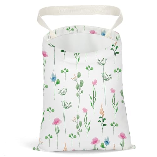 Pykfrhh Car Trash Bag Car Garbage Bag Hanging Floral Cars Trash Can Spring Decor Waterproof Cars Back Seat Organizer for Vehicle Travelling Camping - Image 1