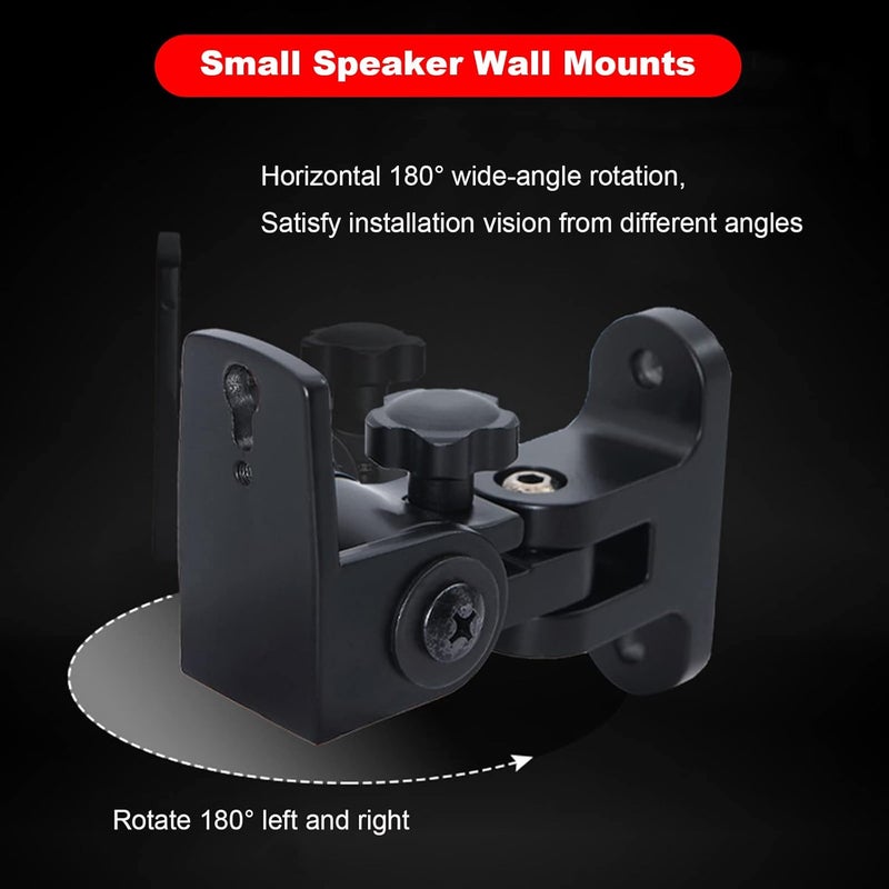 Howonder BS-218pro Universal Speaker Wall Mount for Small Speakers,Vertical 120°, Horizontal 180°Adjustment,Hold up to 30lbs,Compatible with Bose, JBL, KEF, Klipsch, Sony & Others(2 Packs Black) - Image 3