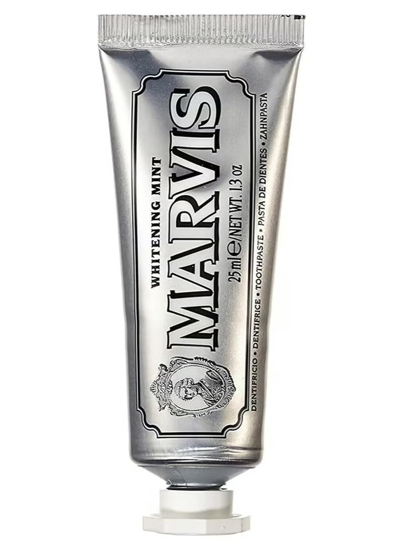 Marvis Whitening Mint Toothpaste 25ml – Strong Mint Flavor, Stain Removal, Fresh Breath, No Fluoride, Gentle on Enamel, Daily Oral Care, Made in Italy-Inspired Formula - Image 1