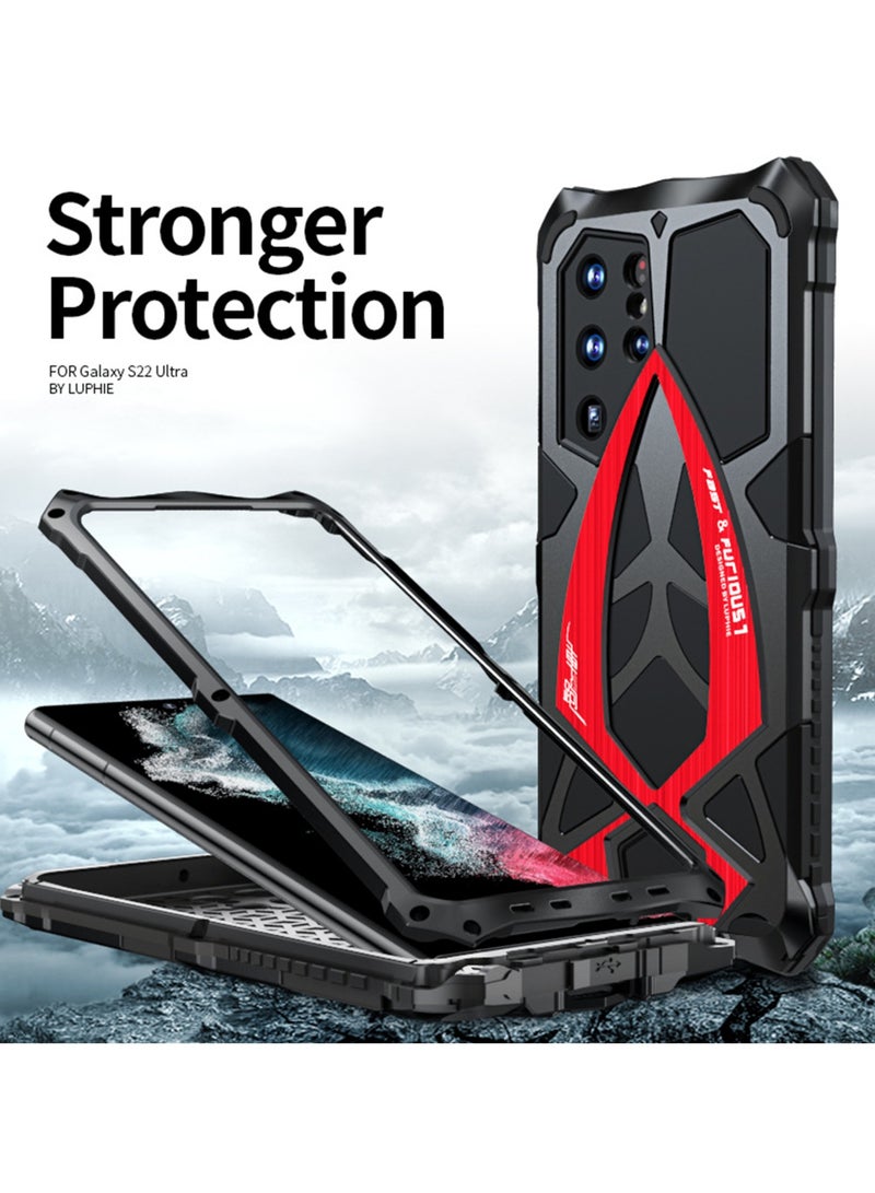 SYOSI Galaxy S22 Ultra Case Original Metal Rugged Heavy Duty The Inner Silicone 360 Full Body Protective Cover for Samsung Galaxy S22 Ultra 5G 6.8 inch Case 2022 - Image 4