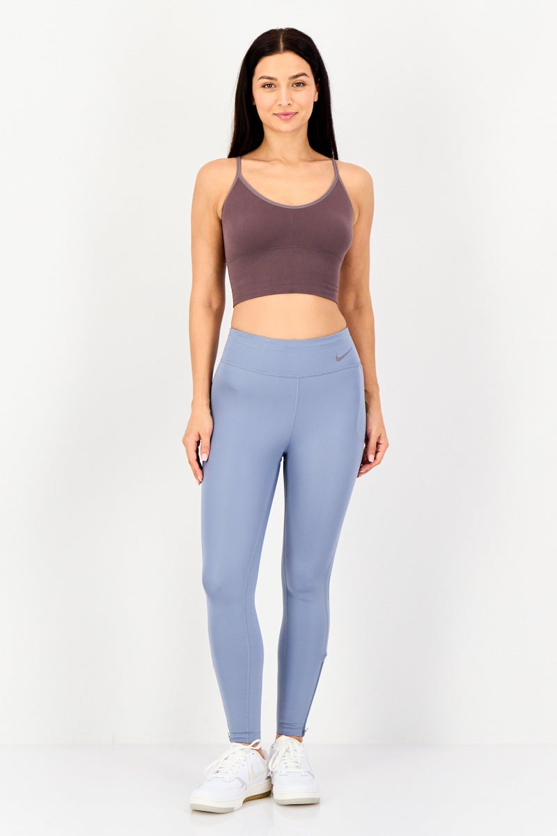 Nike Women Dri-Fit Brand Logo Running Leggings, Misty Blue - Image 3
