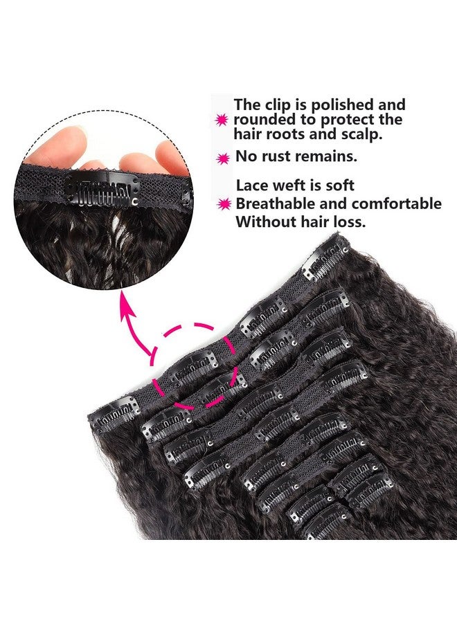 Alishow Kinky Straight Clip In Human Hair Extensions 14Inch 10Pcs 120G Natural Black Kinky Straight Clip Ins 8A Full Head Lace African Hair Clip In Extensions For Black Woman - Image 5