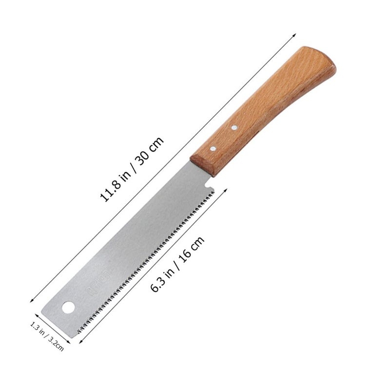 12 Inch Wooden Handle Fine Tooth Hand Saw For Woodworking DIY Precision Cutting - Image 3