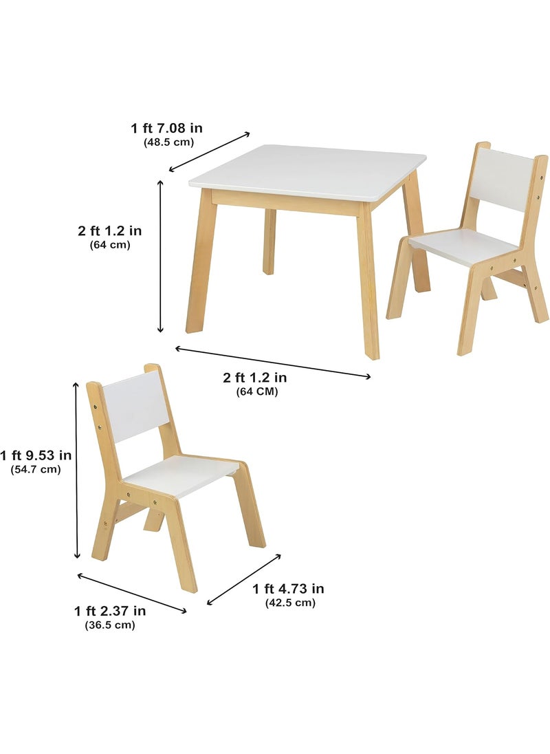 KidKraft KidKraft Wooden Modern Table  2 Chair Set Childrens Furniture White  Natural Gift for Ages 38  - Image 3