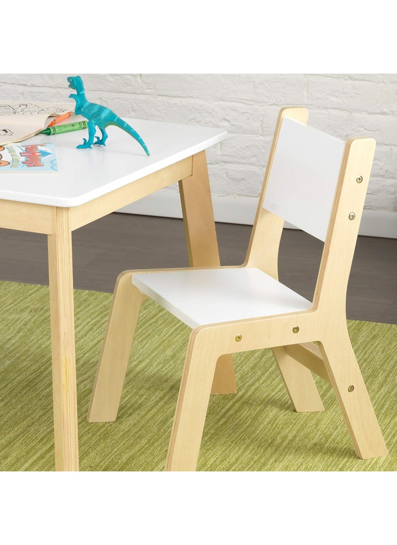 KidKraft KidKraft Wooden Modern Table  2 Chair Set Childrens Furniture White  Natural Gift for Ages 38  - Image 5