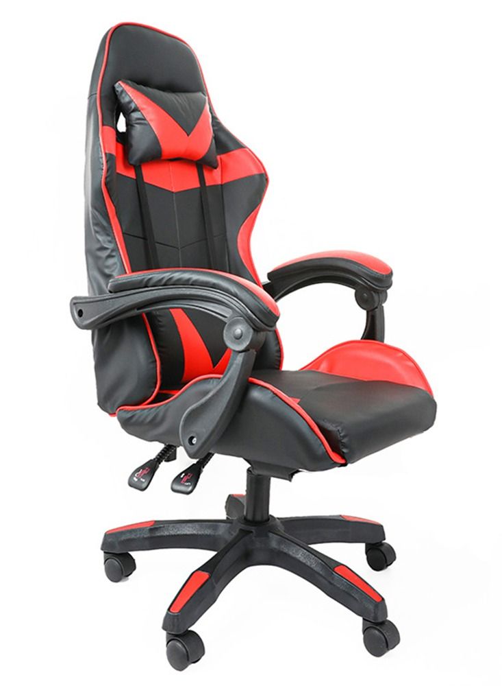 عربست Gaming Chair  Office Desk Chair Pu Leather High Back Adjustable Swivel Lumbar Support Reclining Ergonomic Gamers Chair (Red) - Image 2