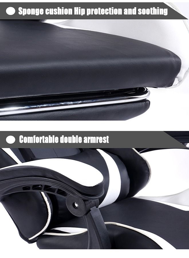 عربست Gaming Chair  Office Desk Chair Pu Leather High Back Adjustable Swivel Lumbar Support Reclining Ergonomic Gamers Chair (Red) - Image 4