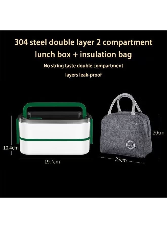 Hoasis Double Layer Lunch Box, Microwave Safe Bento Box with Heat Preservation, Food Grade Plastic Portable Lunch Container for Students & Office, Lightweight and Multicolour ‎21.5 x 11.5 x 10.5 cm - Image 2