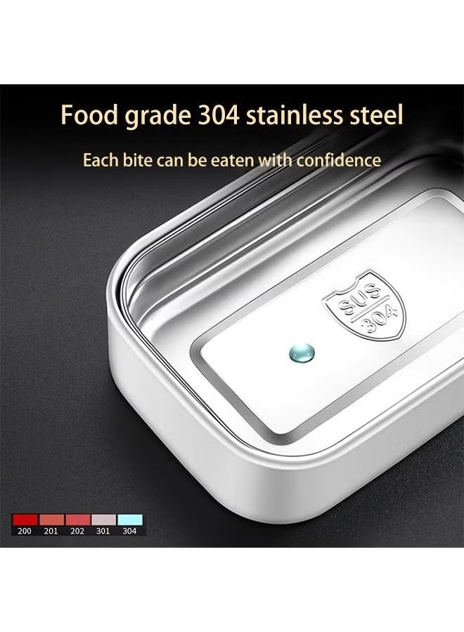 Hoasis Double Layer Lunch Box, Microwave Safe Bento Box with Heat Preservation, Food Grade Plastic Portable Lunch Container for Students & Office, Lightweight and Multicolour ‎21.5 x 11.5 x 10.5 cm - Image 4