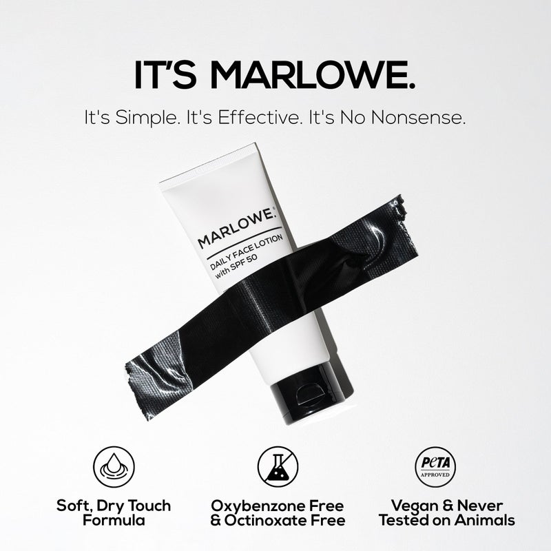 MARLOWE. No. 128 Men's Facial Lotion with Sunscreen SPF 50, 3.4 oz, Oil-Free, Lightweight Daily Face Moisturizer for Men, Includes Natural Extracts to Hydrate, Nourish & Soothe - Image 5
