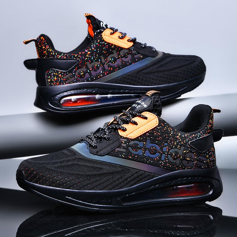 Generic Plus Size Knit Cushion Sneakers Comfort Unisex Black 