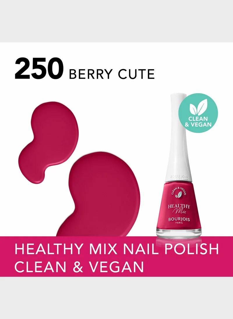 BOURJOIS PARIS Healthy Mix Vegan Nail Polish, – 250 – Berry Cute, 9ml
