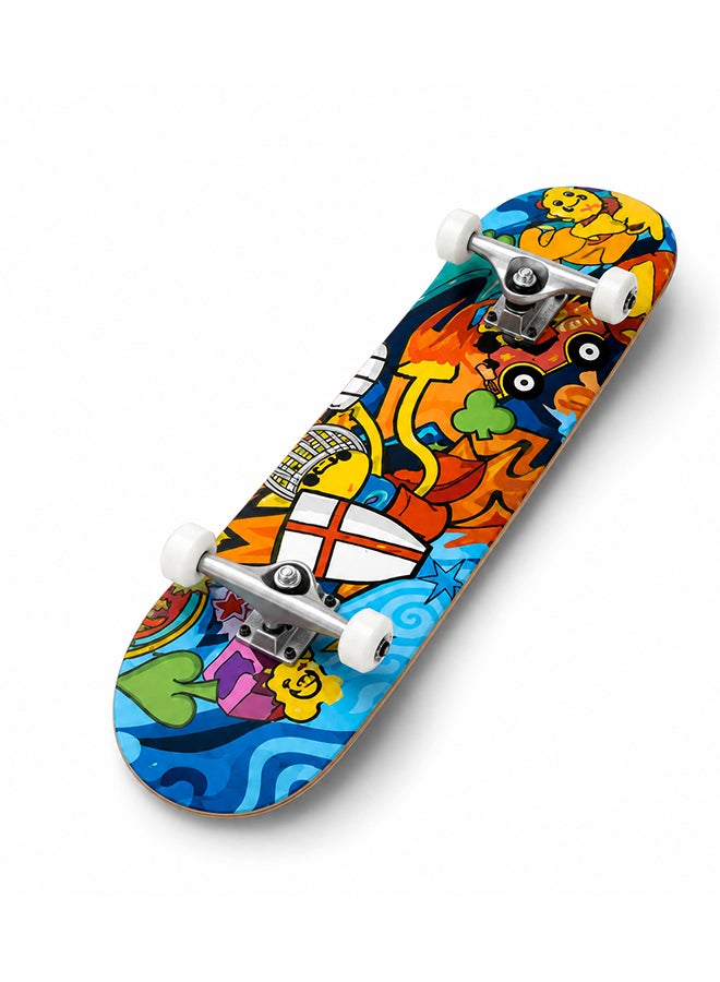 DEXO 78.5cm Complete Skateboard – 9-Layer Canadian Maple Double Kick Concave Cruiser with ABEC-7 Bearings & PU Wheels for Kids, Teens & Adults - Image 2