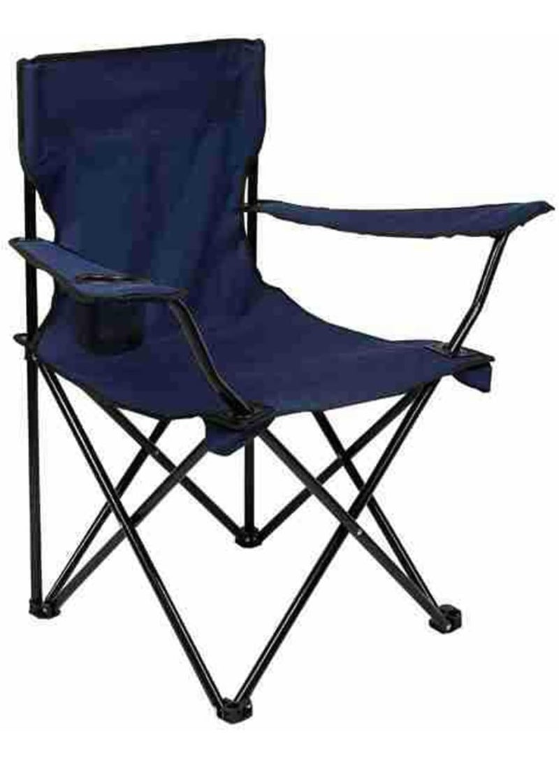 Raxoom Folding Camping Chair with Cup Holder Lightweight Foldable Portable Garden Beach Seat DARK BLUE - Image 1