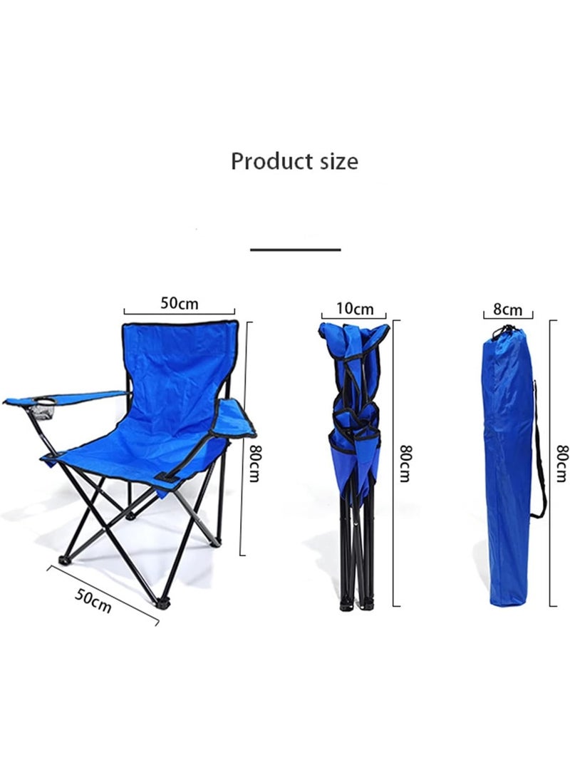 Raxoom Folding Camping Chair with Cup Holder Lightweight Foldable Portable Garden Beach Seat DARK BLUE - Image 4