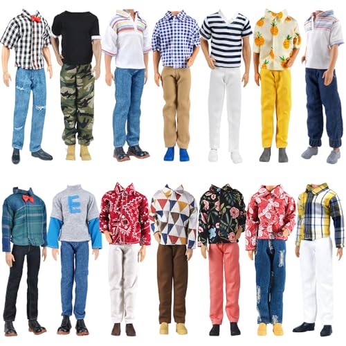 E-TING ETING 6Item Fantastic Pack 3 Sets Fashion Casual Wear Clothes Outfit with 3 Pairs of Shoes for 12 Inch Doll Clothes Random Style - Image 1
