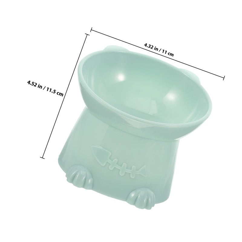 Elevated Cat Food and Water Bowl 6cm Tilted Anti Spill Pet Feeder with Neck Guard Blue - Image 3