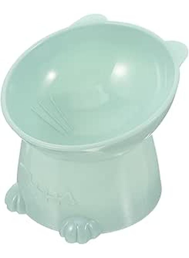 Elevated Cat Food and Water Bowl 6cm Tilted Anti Spill Pet Feeder with Neck Guard Blue - Image 1
