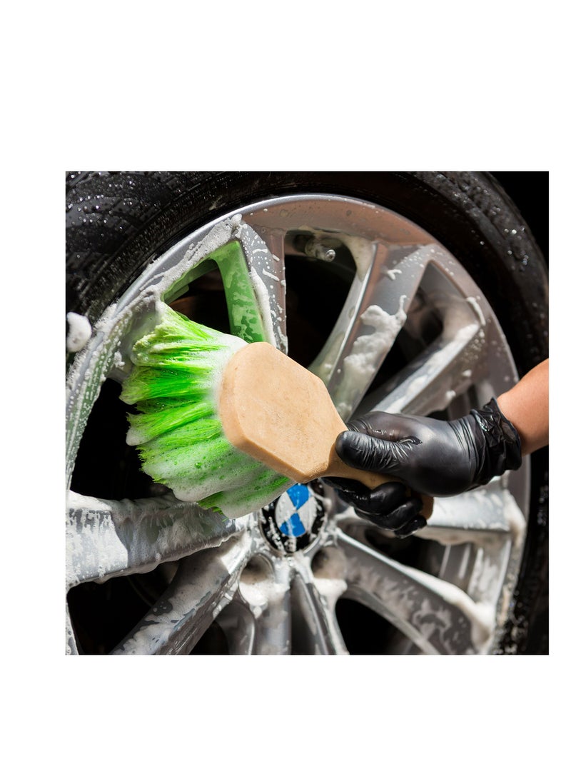 Y&D Tire Brush, Long Handle Body Wheel Brush with Flagged-Tip, Angled Head, 1 Pack - Image 5