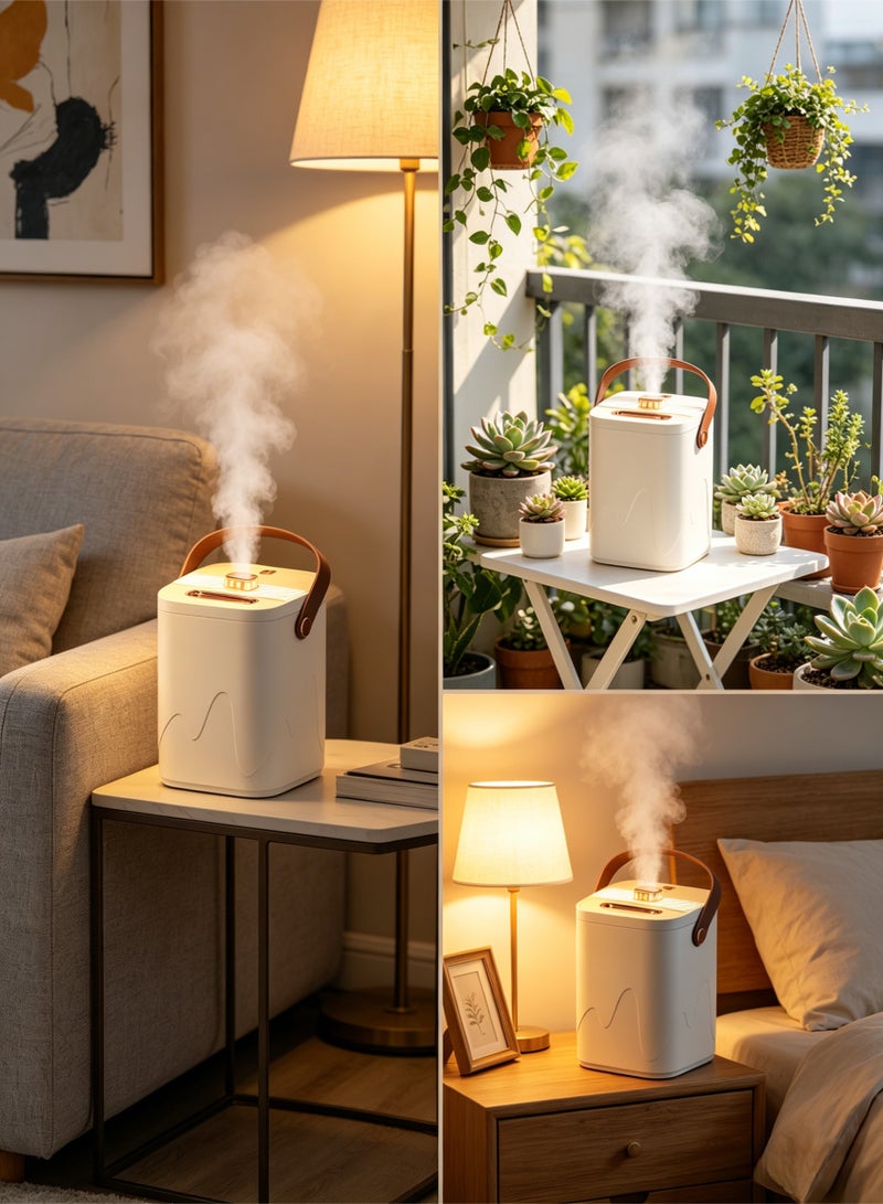 loven USB desktop humidifier with cool mist diffuser, large capacity, and night light; suitable for home, office, and car use. - Image 3