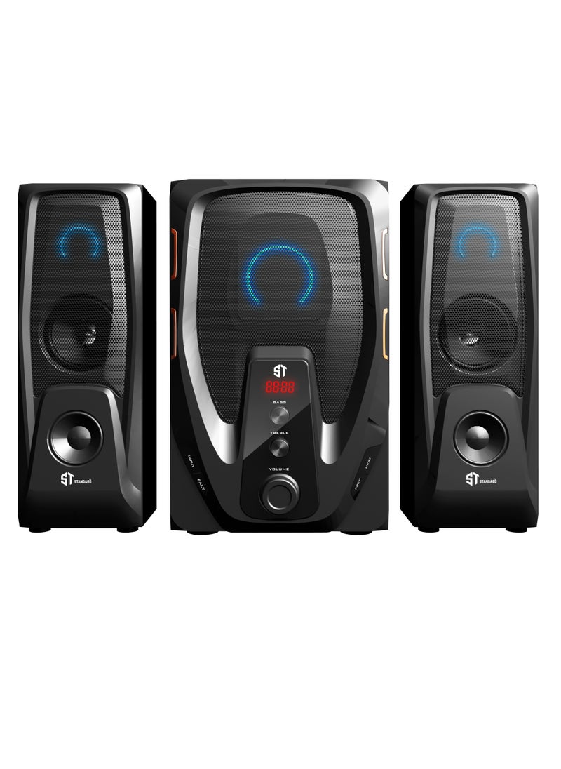 Standard - Speaker Standard 2.1 ROAR 6400 Power 64 Watt illuminated multimedia speaker Optical Cable - Aux - Bluetooth - Usb - Sd card - Radio - Led Screen - Remote - Full Function - Image 1