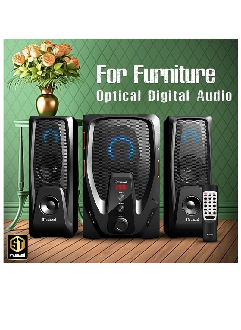 Standard - Speaker Standard 2.1 ROAR 6400 Power 64 Watt illuminated multimedia speaker Optical Cable - Aux - Bluetooth - Usb - Sd card - Radio - Led Screen - Remote - Full Function - Image 1