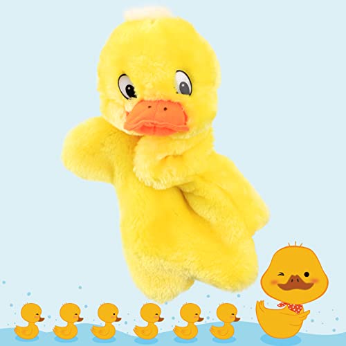 Easfan Duck Hand Puppet Plush Interactive Animal Toy for Role Play Storytelling Preschool Teaching Christmas Birthday Gifts for Kids Boys Girls Yellow 11 - Image 1